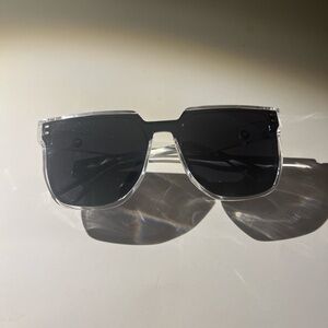 Stylish Black and Clear Sunglasses